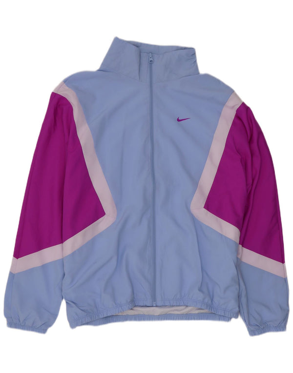 Nike - Chaqueta de chándal gráfica para mujer, talla 40, color azul medio
