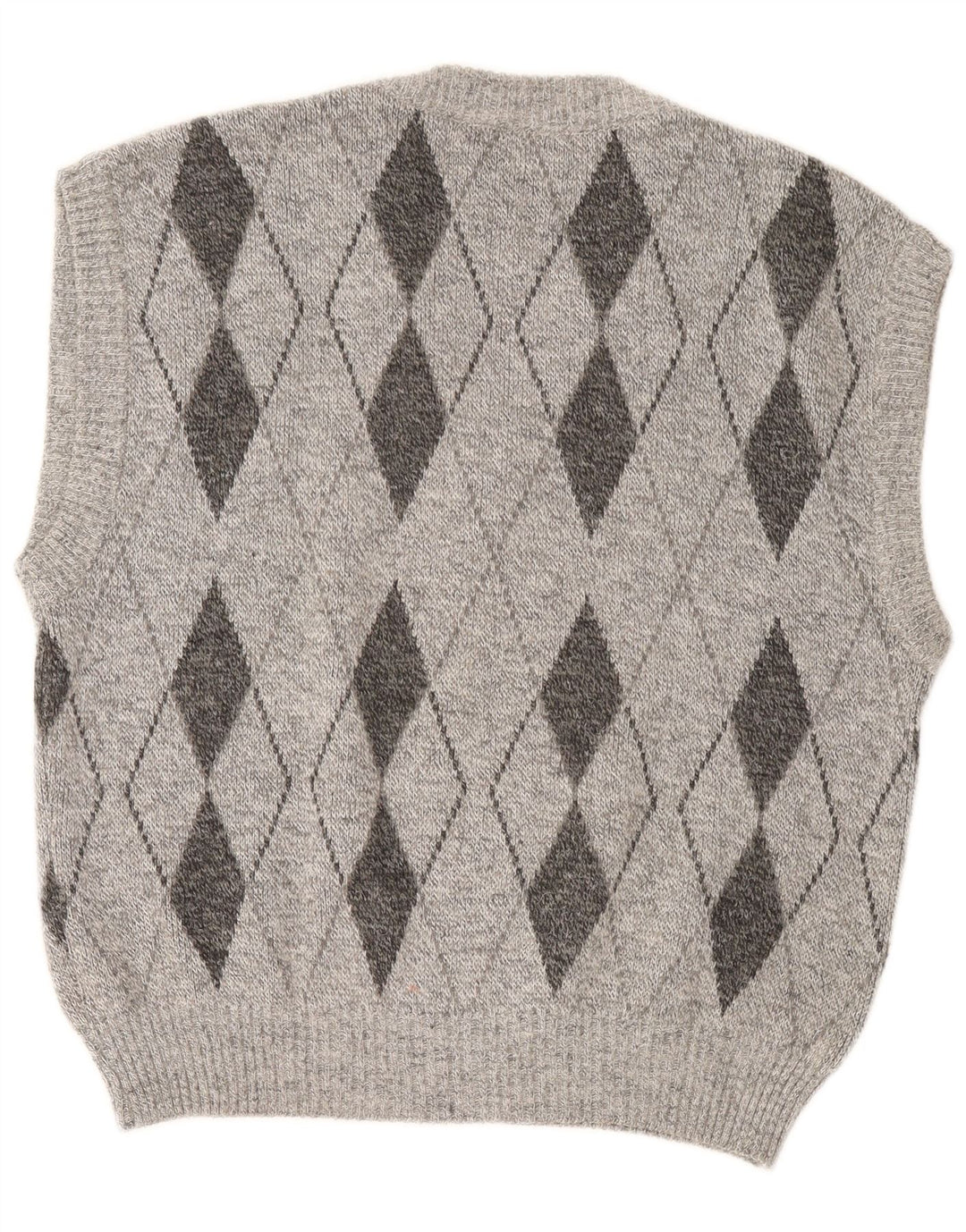 Vintage hombres chaleco tanque top grande gris Argyle/Diamond