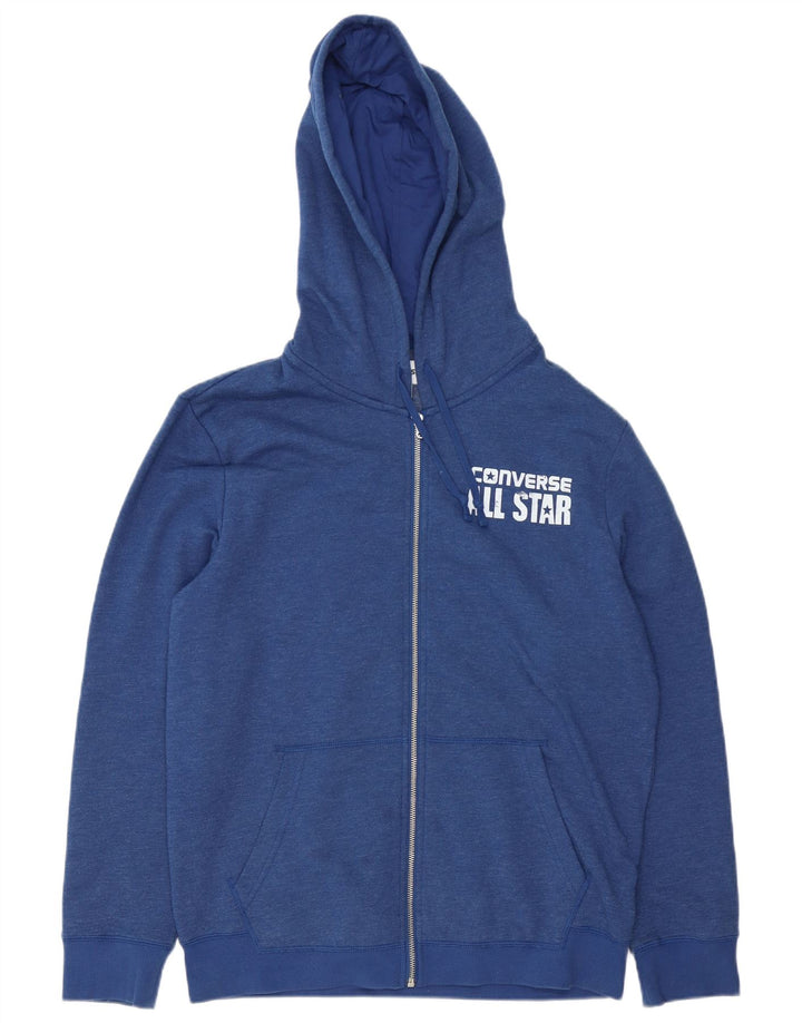 Converse Hombre Graphic Zip Sudadera con capucha Suéter Medio Azul Marino Algodón