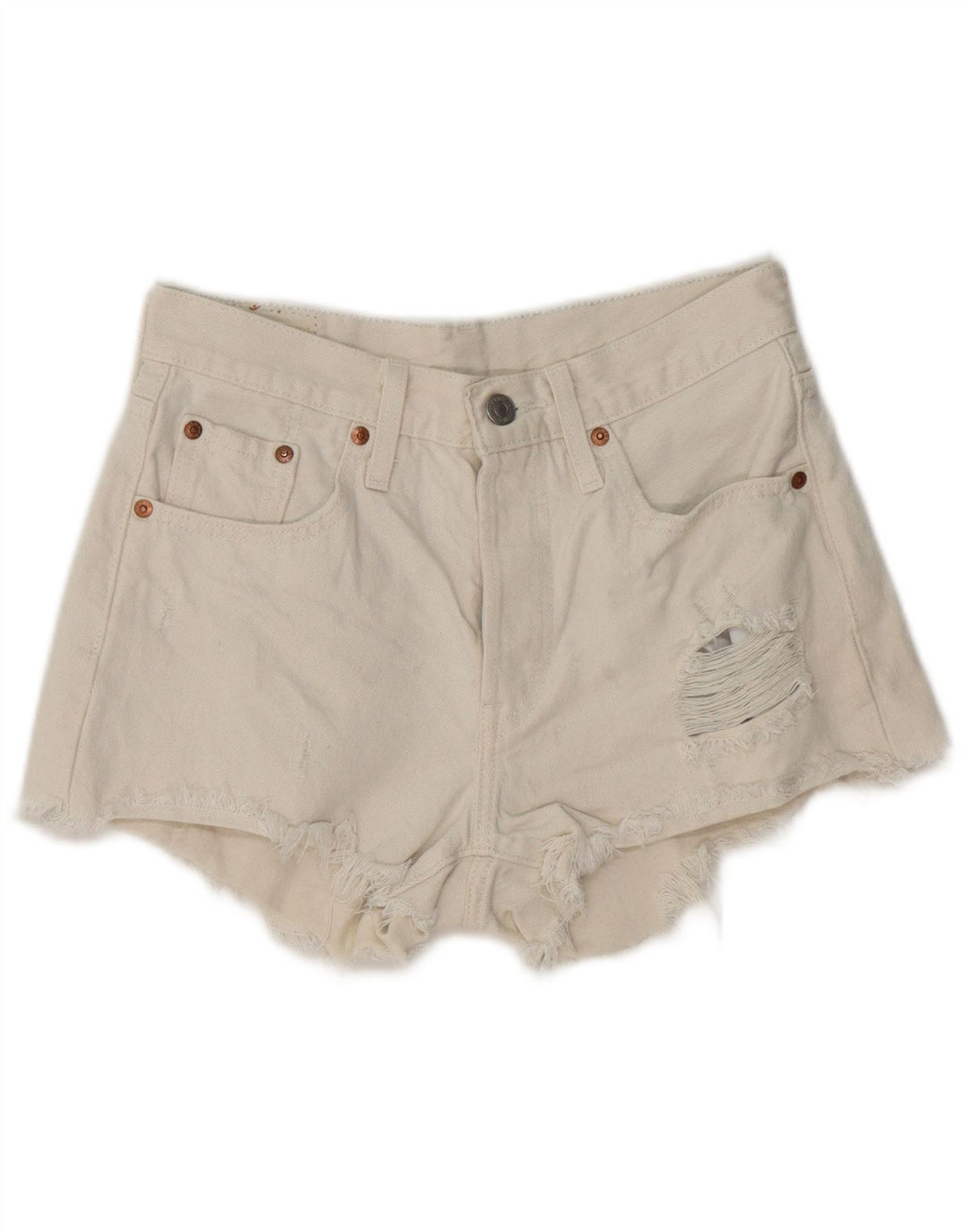 Levi's Shorts De Mezclilla Desgastados Para Mujer W25 XS Algodón Blanco
