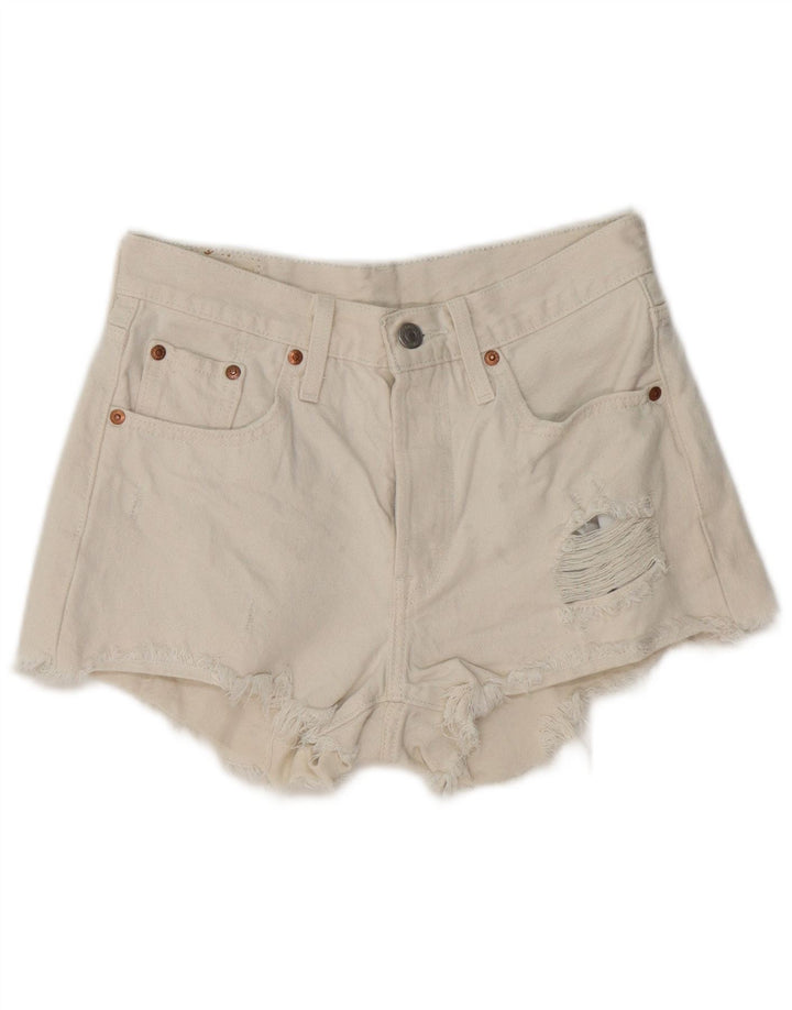 Levi's Shorts De Mezclilla Desgastados Para Mujer W25 XS Algodón Blanco