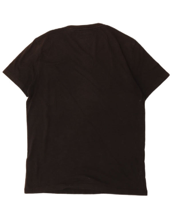 Tommy Hilfiger Camiseta gráfica para hombre Top grande de algodón negro