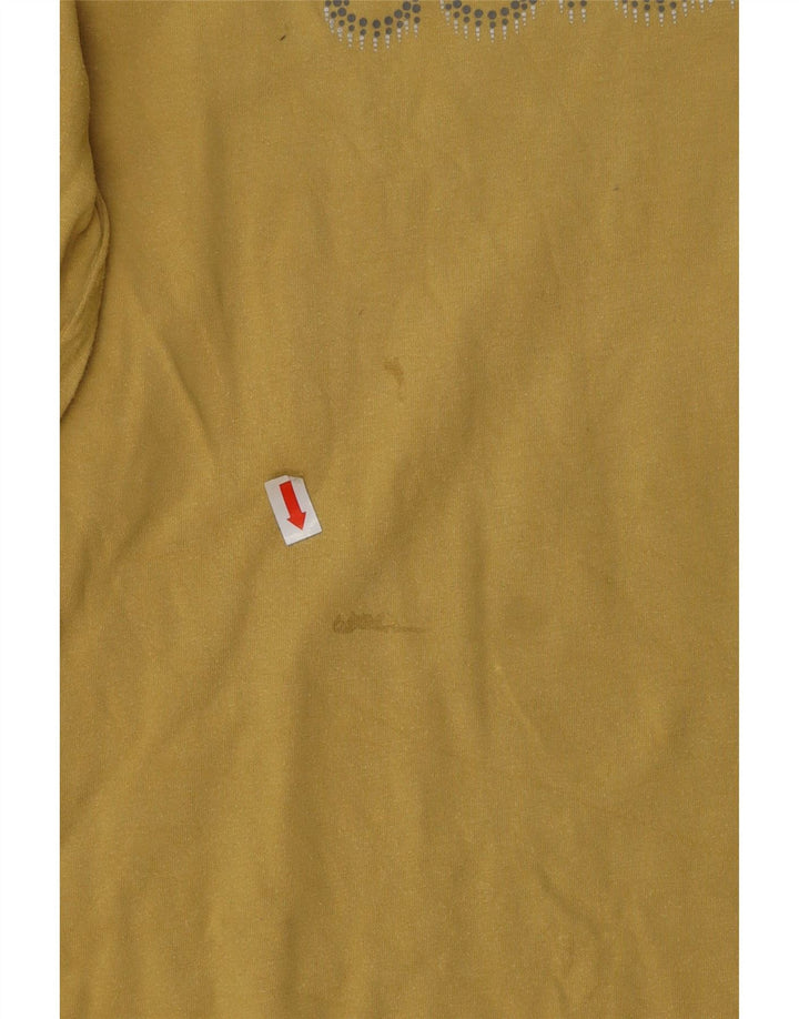 COLUMBIA Top gráfico para mujer de manga larga UK 44 Grande Algodón amarillo