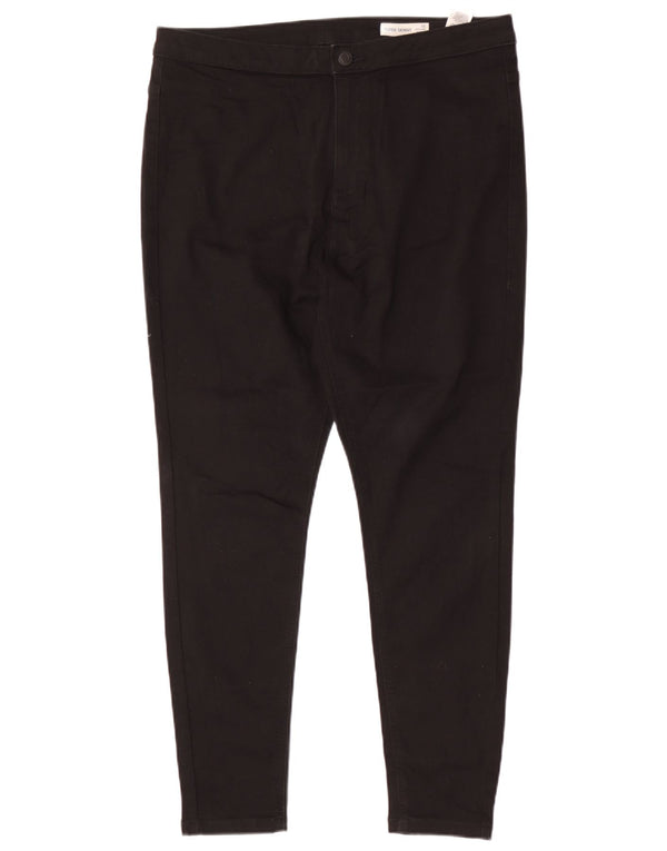 Marks & Spencer Pantalones Casuales de Cintura Alta para Mujer UK 18 XL W34 L28 Negro