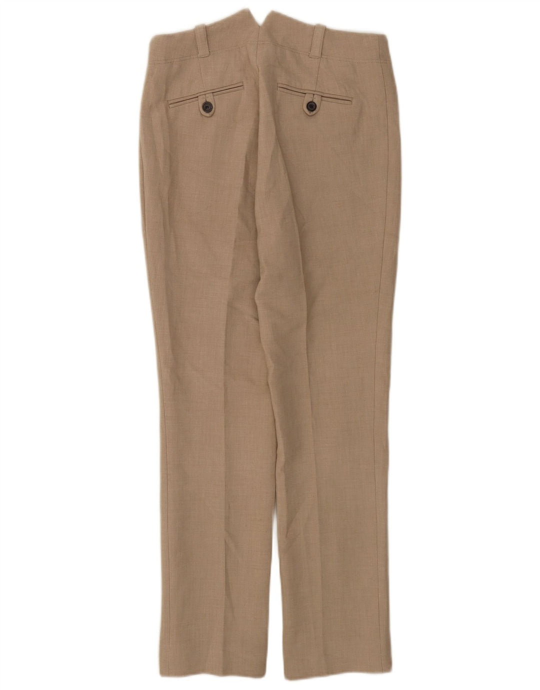 Zara Mujer Pantalón De Traje Recto EU 38 Small W28 L29 Poliéster Gris