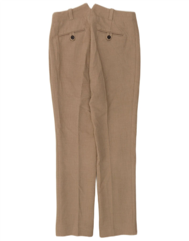 Zara Mujer Pantalón De Traje Recto EU 38 Small W28 L29 Poliéster Gris