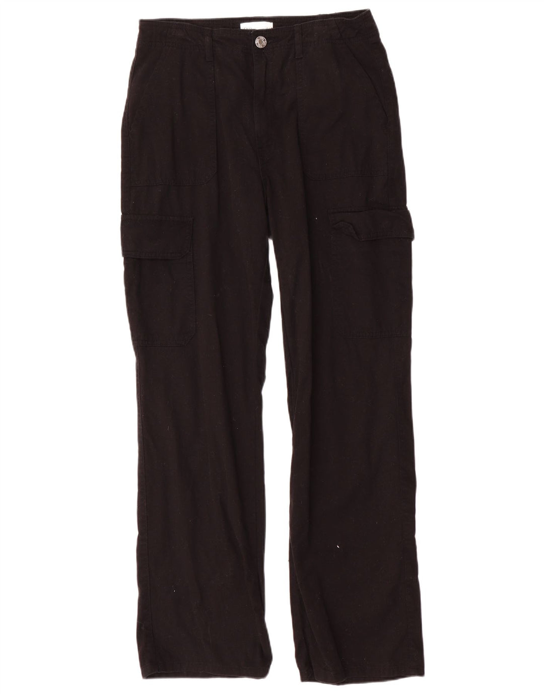 Zara Mujer Pantalón Cargo Recto EU 40 Medium W30 L31 Algodón Negro