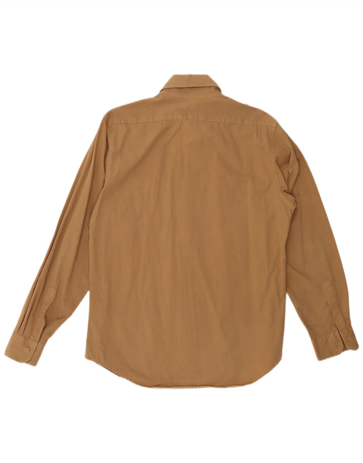 BENETTON Camisa Militar De Franela Hombre Beige Medio