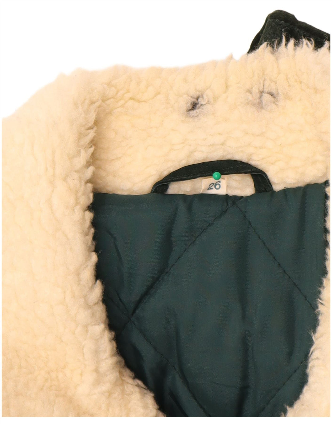 Vintage hombres ante chaqueta Reino Unido 42 XL caqui lana geométrica