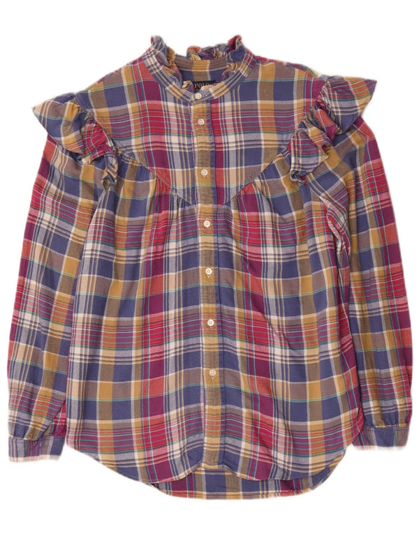 Polo Ralph Lauren - Camisa con volantes para mujer, talla 10, talla grande, multicolor