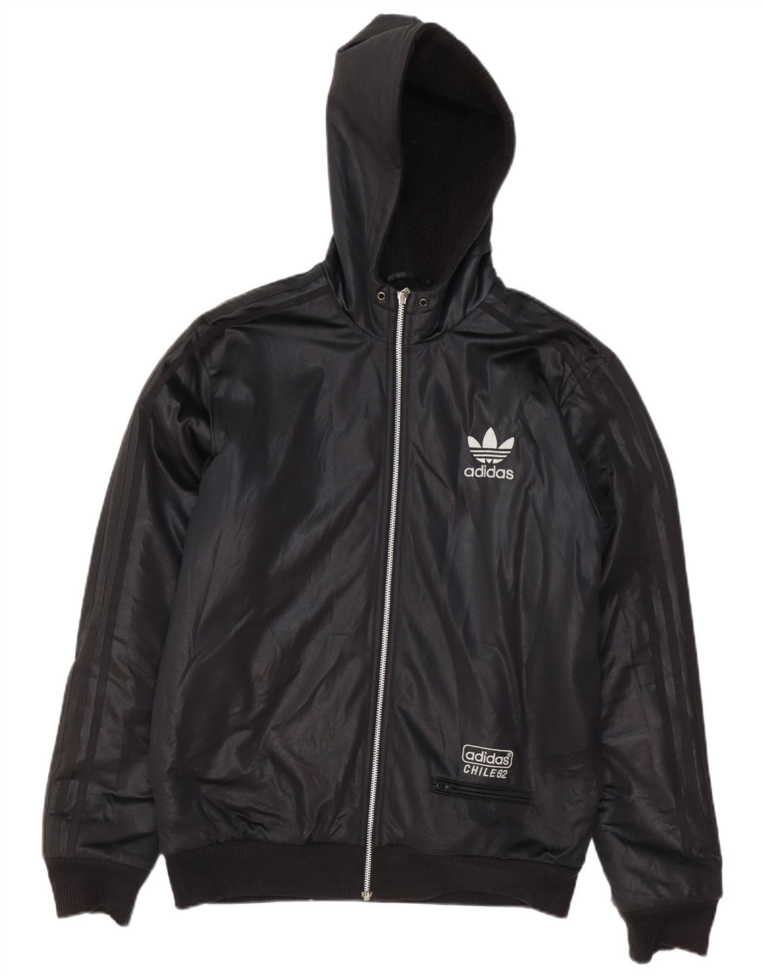 ADIDAS Chaqueta bomber con capucha Chile 62 para hombre UK 38 Mediano Negro Poliéster