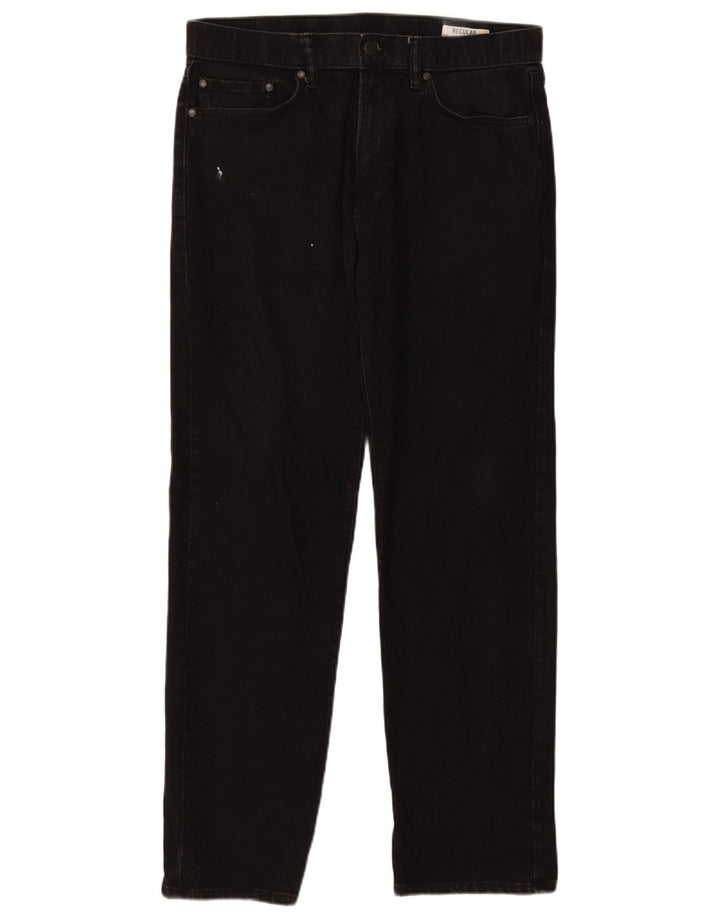 Marks & Spencer Vaqueros rectos regulares para hombre W34 L31 Algodón negro