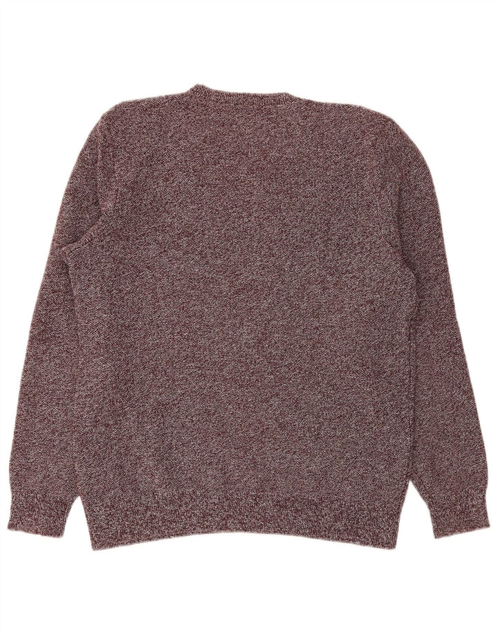 Cos Jersey de cuello redondo para hombre de lino moteado de color burdeos medio
