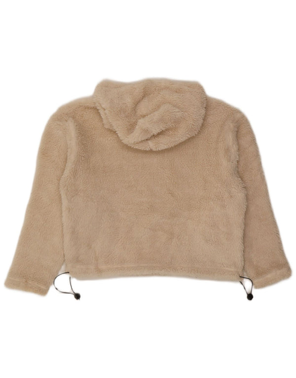 Topshop Jersey de forro polar extragrande con capucha para mujer UK 10 Small Beige Poliéster