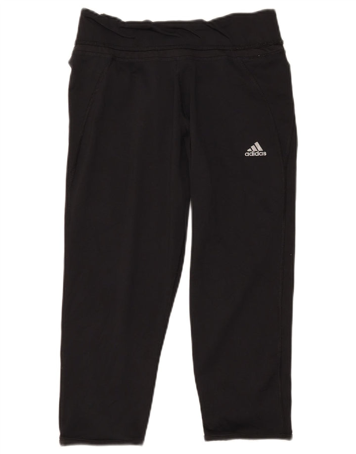 Adidas Mujer Climalite Capri Leggings Reino Unido 12/14 Mediano Negro Poliéster