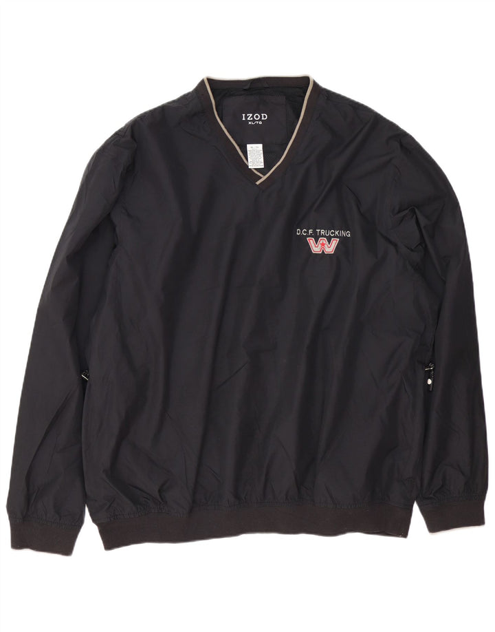 Izod Hombre Jersey Chándal Top Chaqueta XL Azul Marino Poliéster