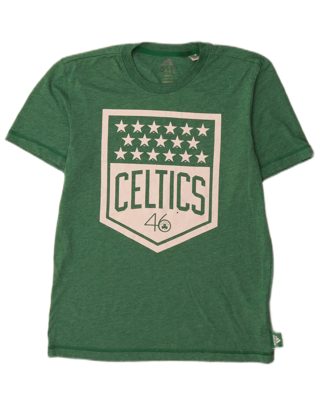 Adidas Mens Boston Celtics Graphic Camiseta Top Pequeño Verde Poliéster