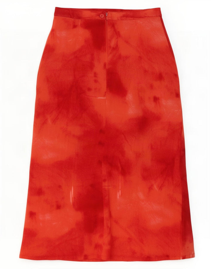 Falda midi vintage para mujer IT 42 Mediana W26 Rojo Tie Dye Poliéster