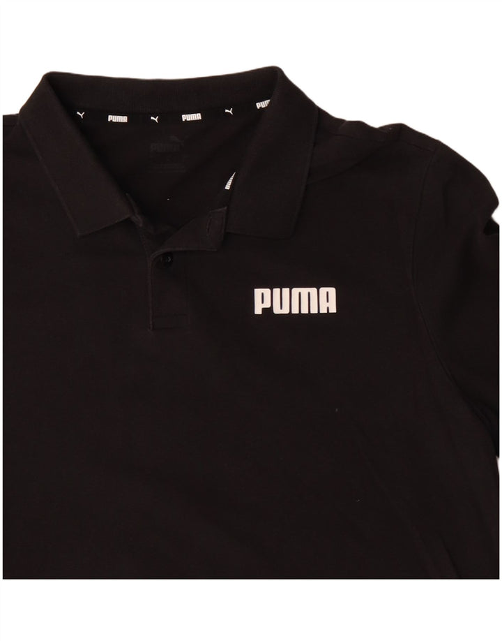 PUMA Polo para hombre grande de algodón negro