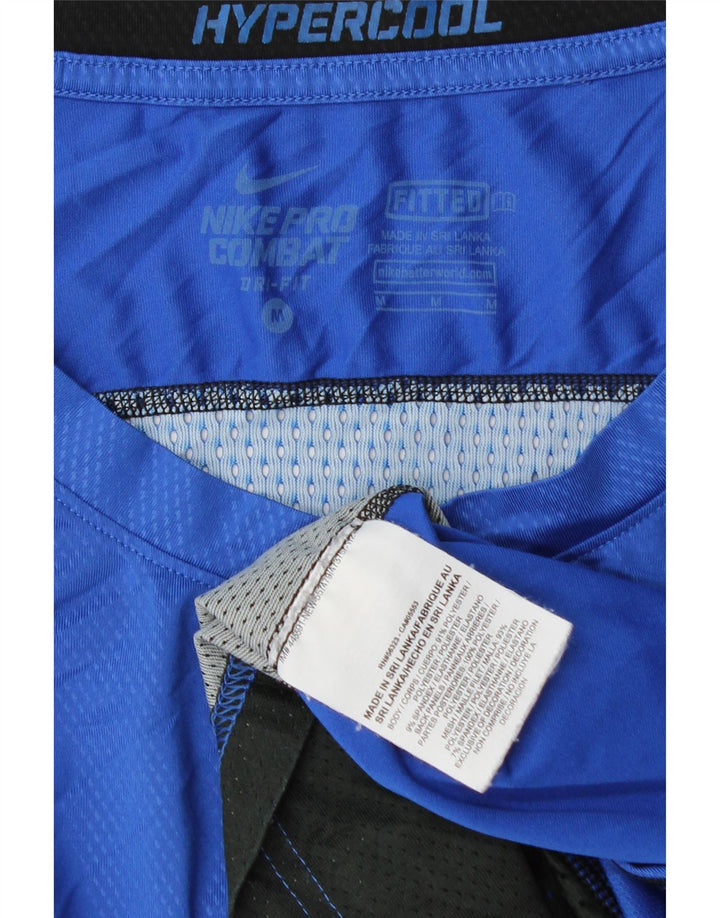 Nike - Camiseta gráfica para hombre, parte superior azul medio, poliéster con bloques de color