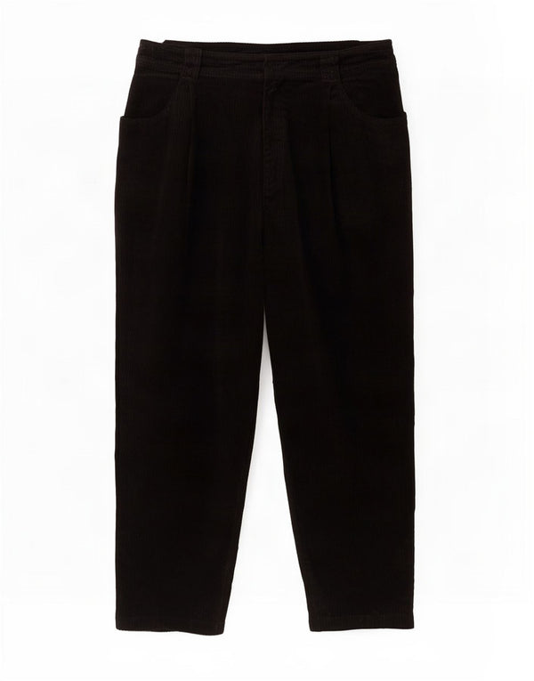 Topshop Pantalones de pana cortos de cintura alta para mujer UK 18 XL W36 L25 Negro