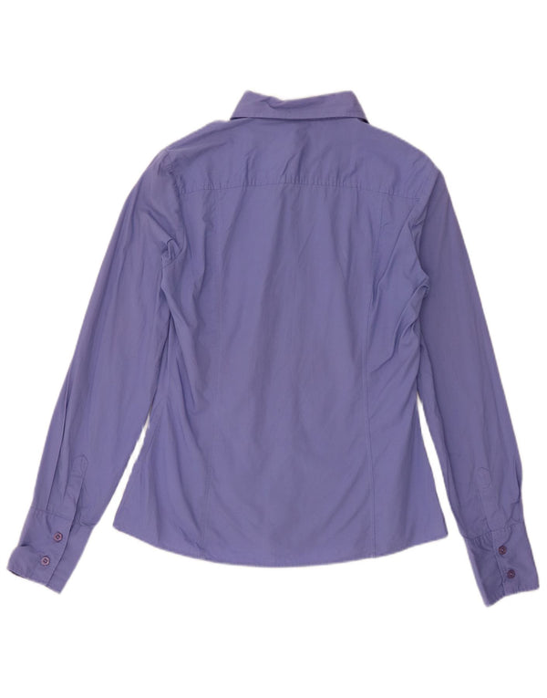 Camisa Benetton Mujer ES 44 Mediano Morado Algodón