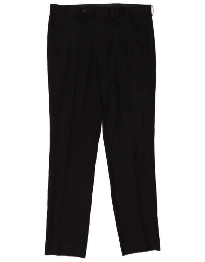 Pantalones de traje ajustados para mujer Marks & Spencer W32 L33 Poliéster azul marino