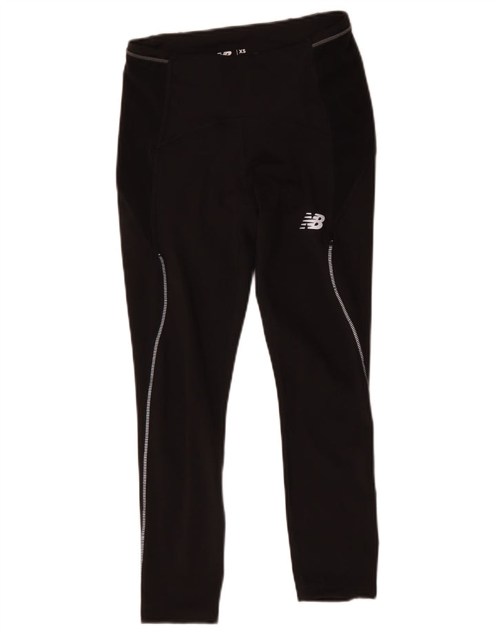 NEW BALANCE Leggings cortos con estampado gráfico para mujer UK 4 XS Negro
