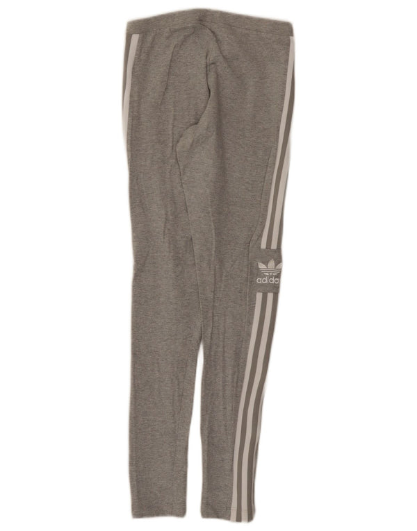 Adidas Womens Graphic Leggings UK 8 Small Grey Cotton