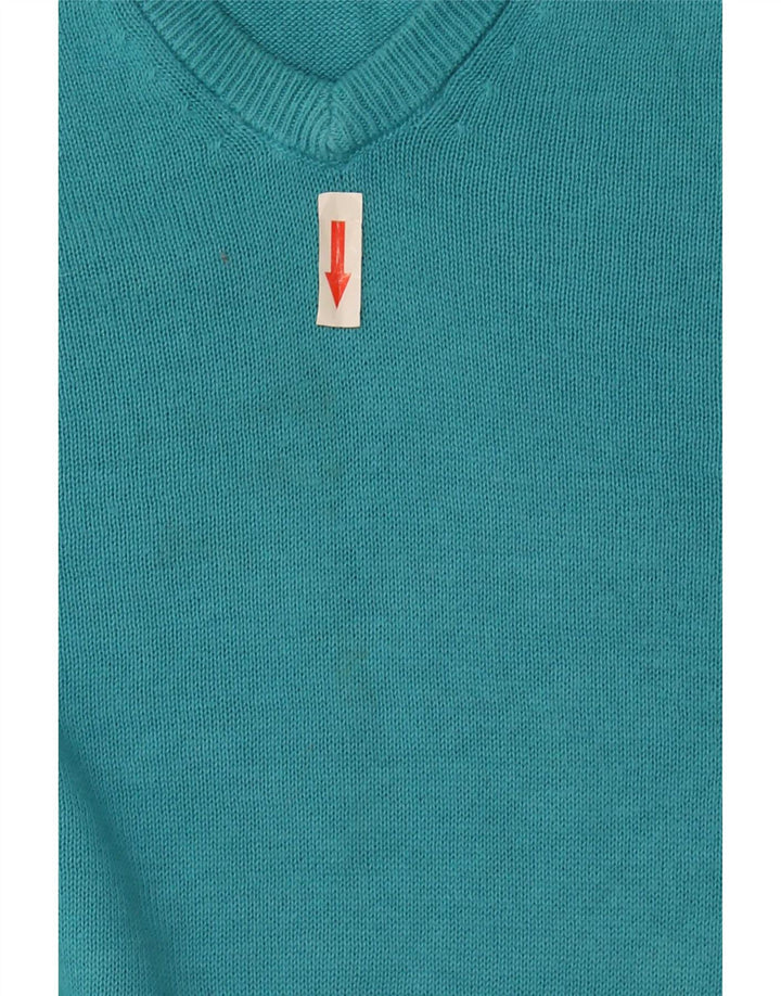 Marks & Spencer - Jersey con cuello en V para hombre, talla 2XL, algodón turquesa