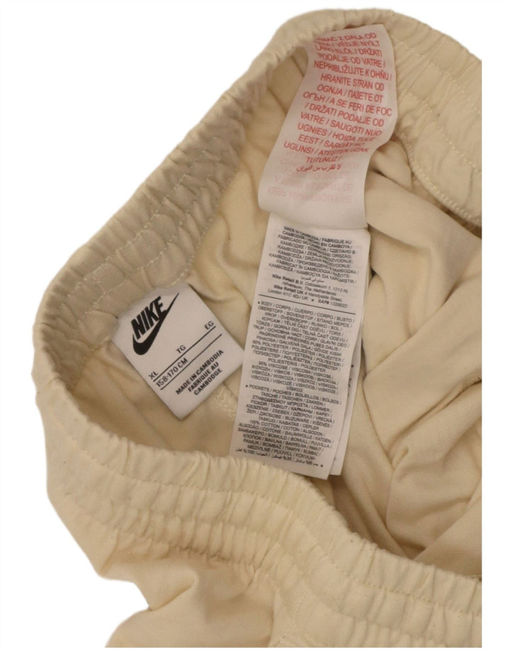 Nike Pantalones cortos deportivos para niño 13-14 años XL Beige Poliéster