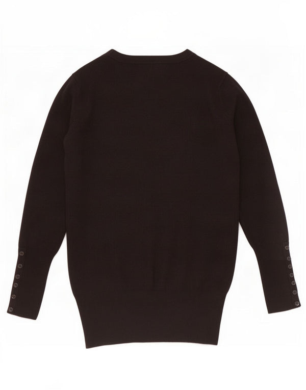 Zara Mujer Cárdigan Suéter UK 12 Medium Rayón Negro