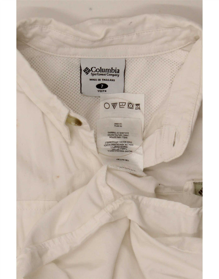 Columbia Camisa Manga Corta Niño 6-7 Años Blanco Algodón