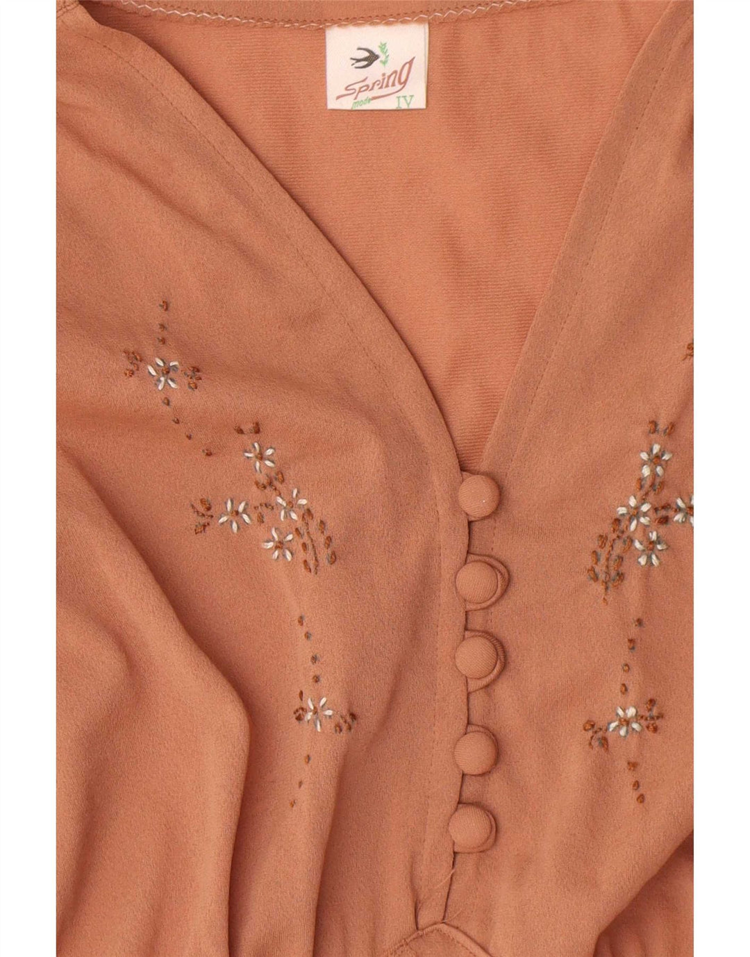 Vintage mujer Maxi vestido Reino Unido 12 marrón medio