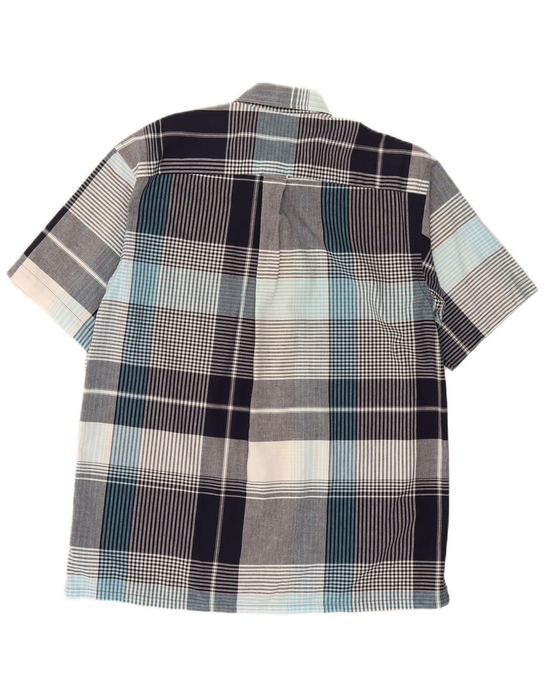 Nautica Camisa Manga Corta Hombre Algodón Cuadros Gris Medio