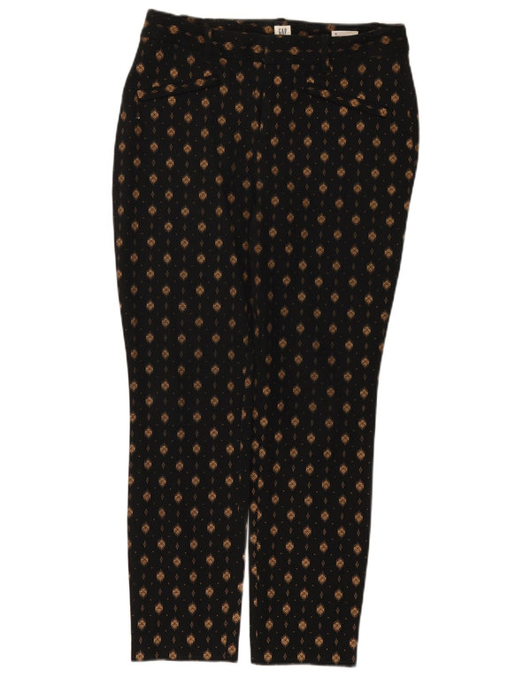 Gap Womens Curvy Abstract Pattern Casual Trousers US 6 Medium W26 L27 Black
