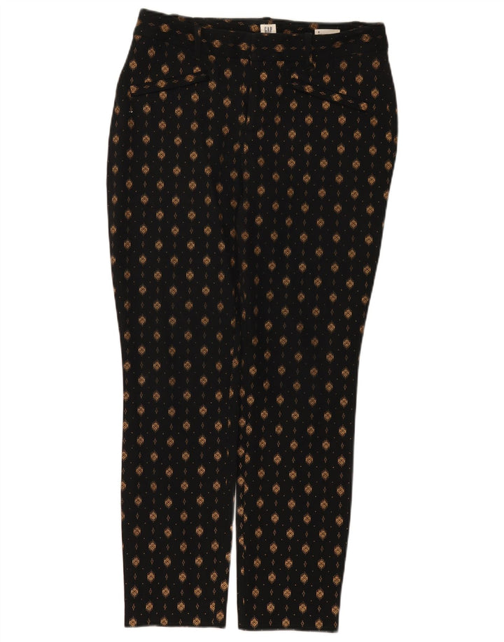 Gap Pantalones casuales con patrón abstracto curvo para mujer US 6 Medium W26 L27 Negro