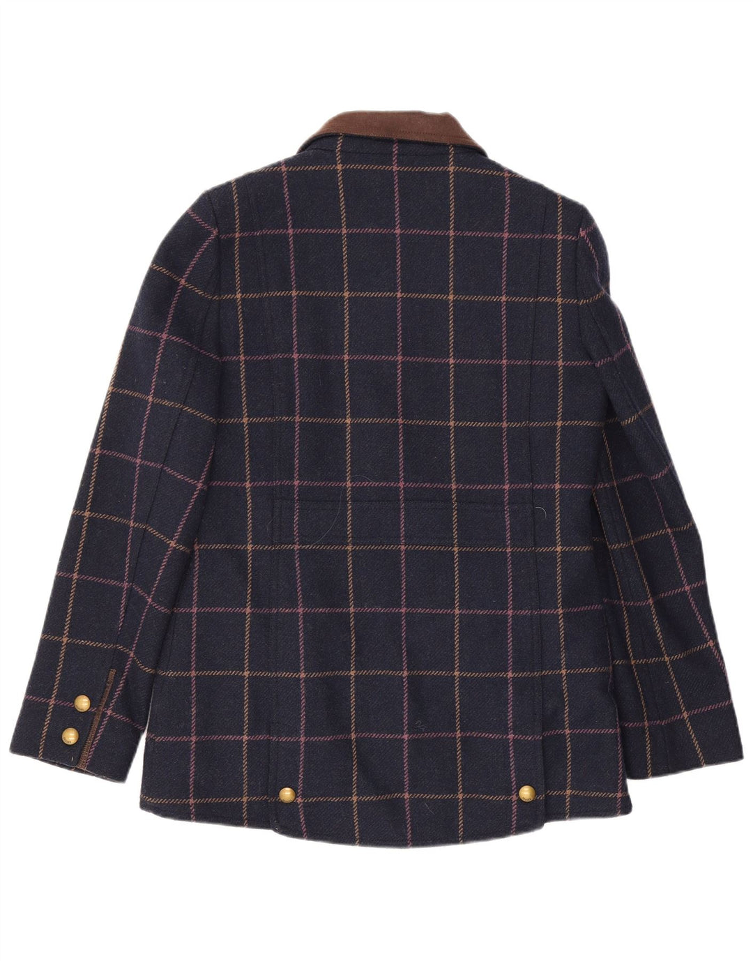Chaqueta bomber para mujer Joules UK 12 Mediana Lana a cuadros azul marino