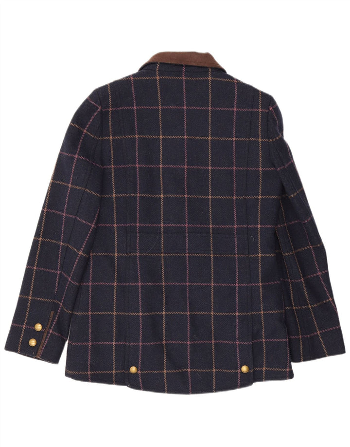 Chaqueta bomber para mujer Joules UK 12 Mediana Lana a cuadros azul marino