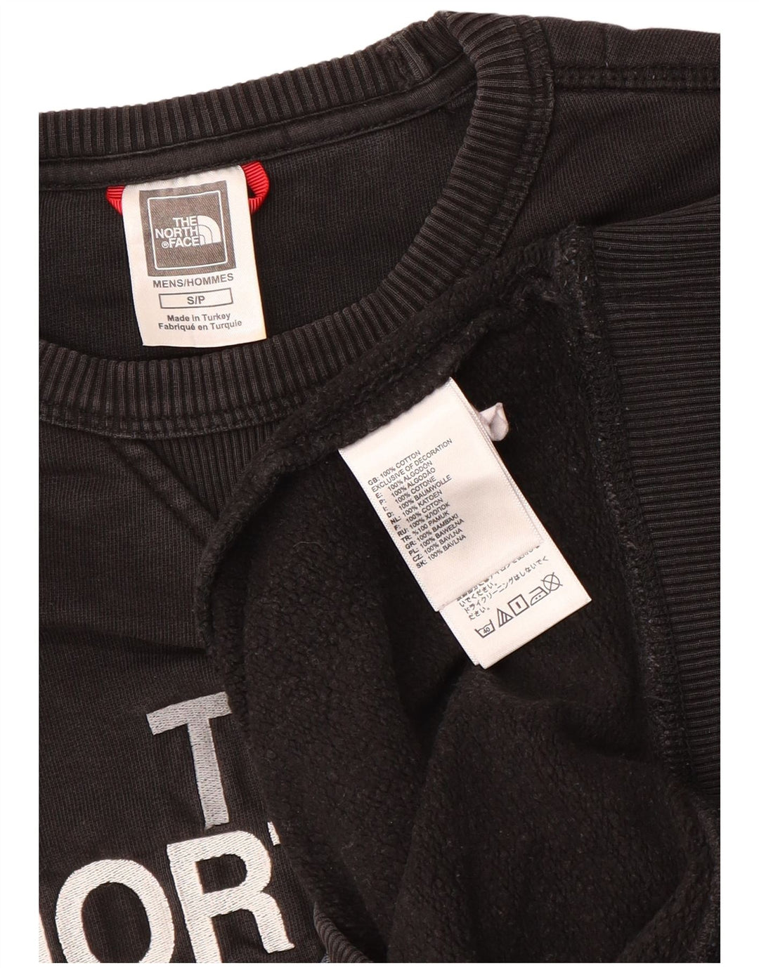 The North Face Hombre Sudadera Gráfica Jersey Pequeño Algodón Negro
