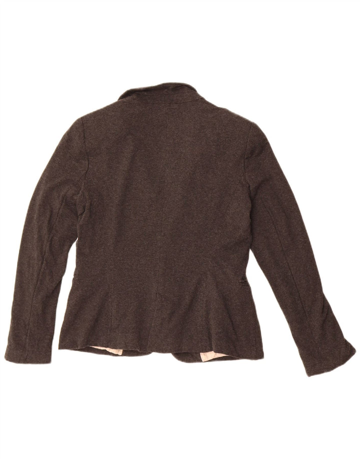Zara Chaqueta Blazer De 1 Botón Para Mujer UK 44 Grande Acetato Gris