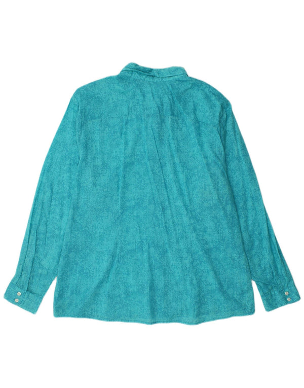 Eddie Bauer Camisa con patrón abstracto para mujer UK 20 2XL Algodón azul