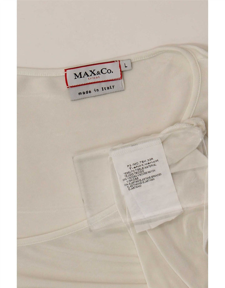 Max & Co. Blusa asimétrica para mujer UK 44 Viscosa blanca grande