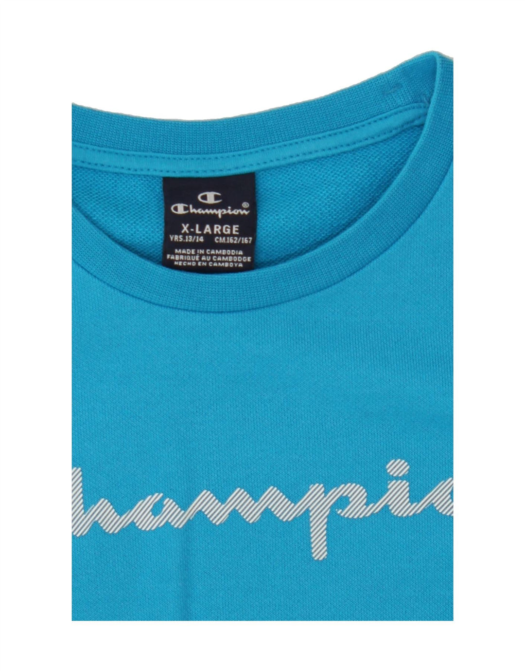 CHAMPION Boys Graphic Sweatshirt Jumper 13-14 Years XL Blue Vintage Champion and Second-Hand Champion from Messina Hembry 