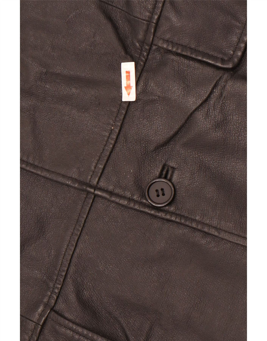 Vintage hombres 3 botones cuero Blazer chaqueta Reino Unido 38 cuero negro medio