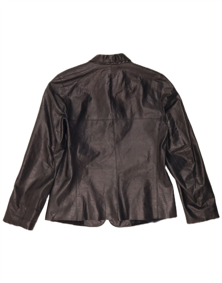 BANANA REPUBLIC Chaqueta Blazer de 2 Botones para Mujer US 6 Mediana de Cuero Negro