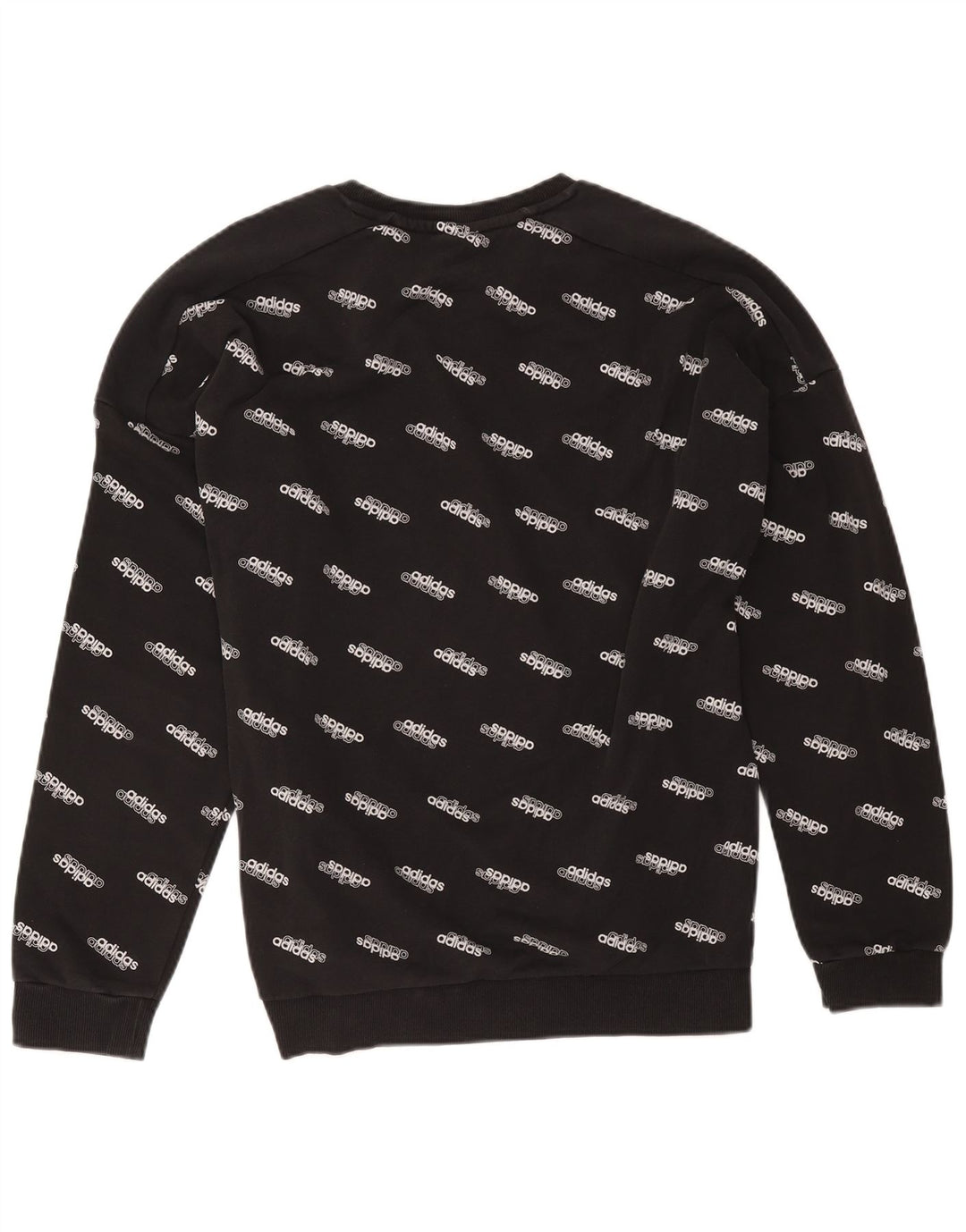 Adidas Hombre Sudadera Gráfica Jumper Grande Algodón Negro