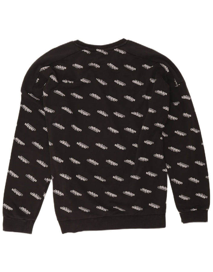 Adidas Hombre Sudadera Gráfica Jumper Grande Algodón Negro