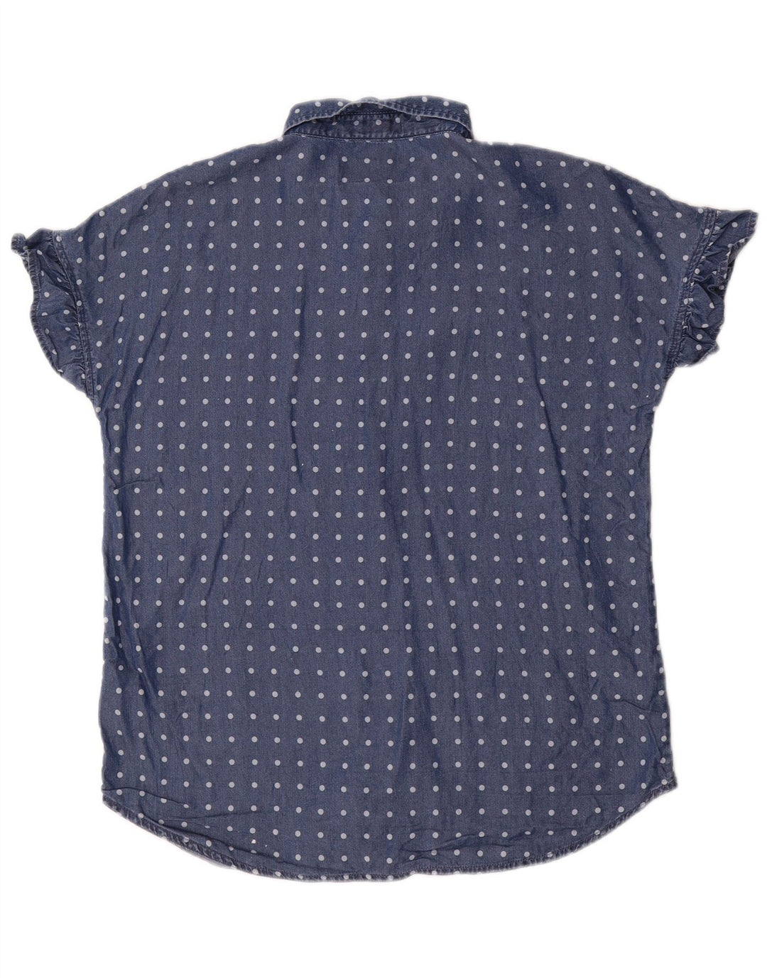 Dack's Blusa camisera de manga corta para mujer UK 44 Mediana Azul marino Lunares
