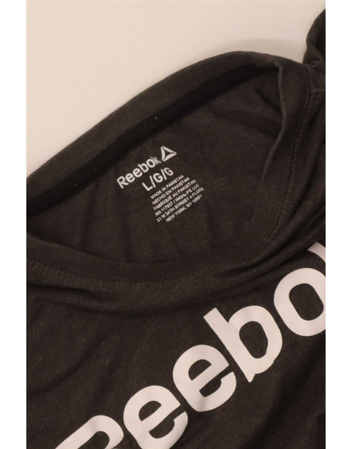 Reebok - Camiseta gráfica para hombre, talla grande, color gris